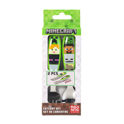 Minecraft Kids 2 Piece Cutlery Set – Includes Fork and Spoon