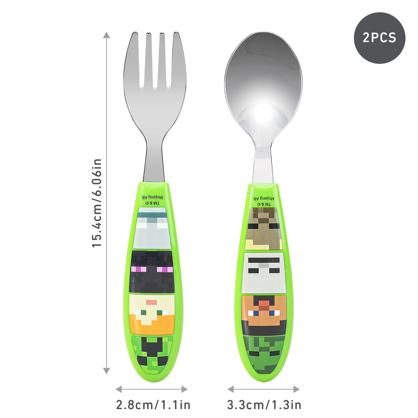 Minecraft Kids 2 Piece Cutlery Set – Includes Fork and Spoon