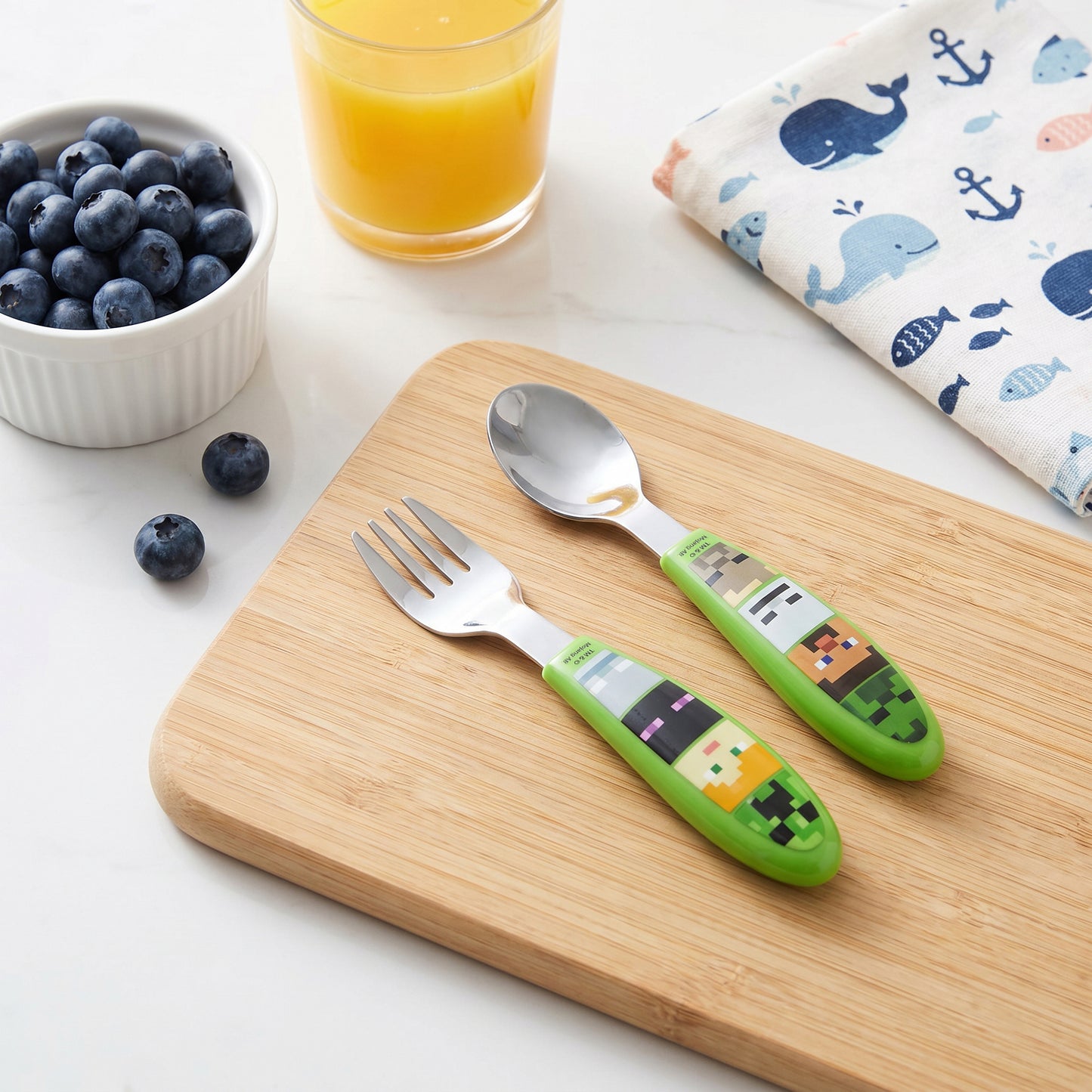Minecraft Kids 2 Piece Cutlery Set – Includes Fork and Spoon