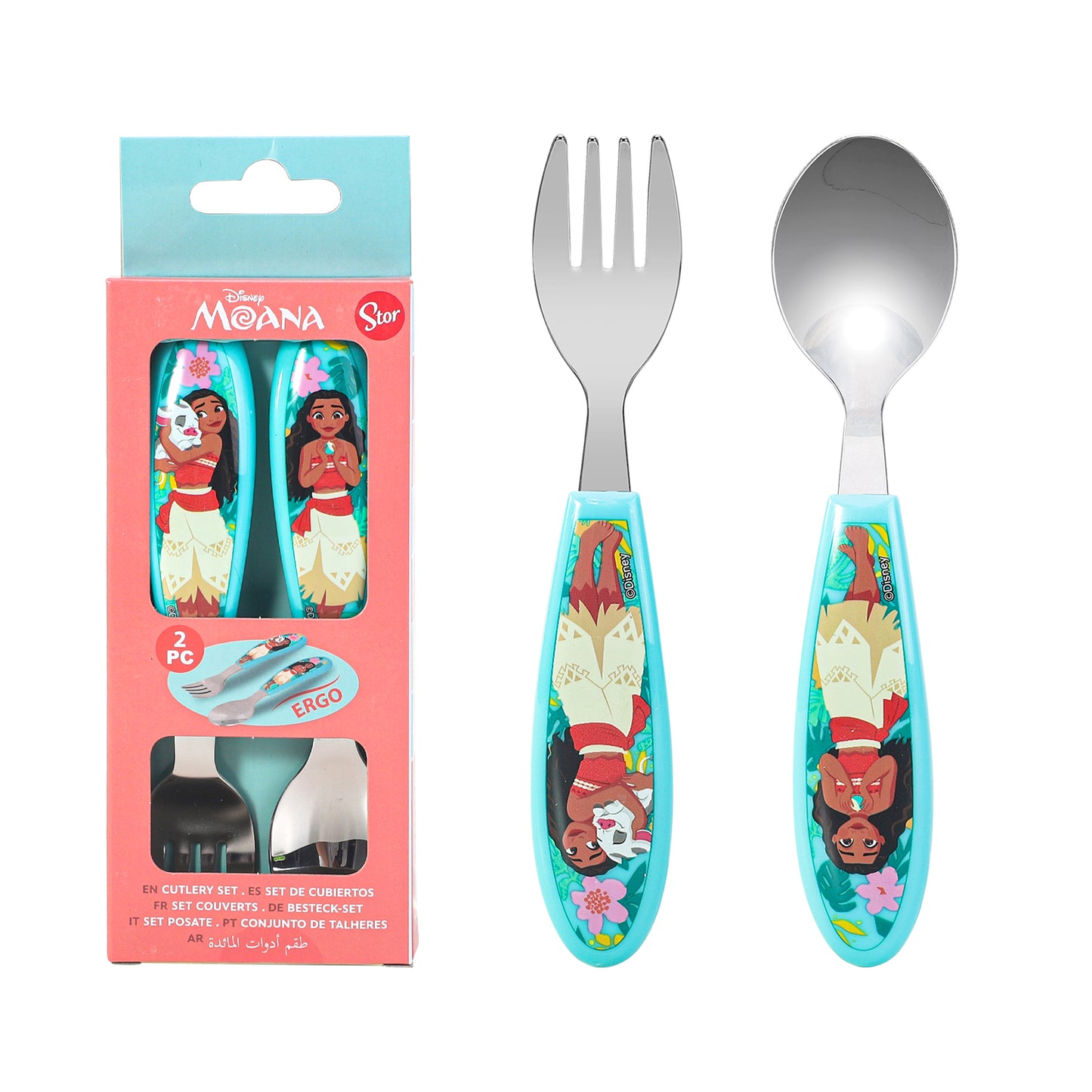 Moana Kids 2 Piece Cutlery Set – Includes Fork and Spoon