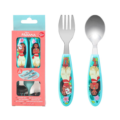 Moana Kids 2 Piece Cutlery Set – Includes Fork and Spoon
