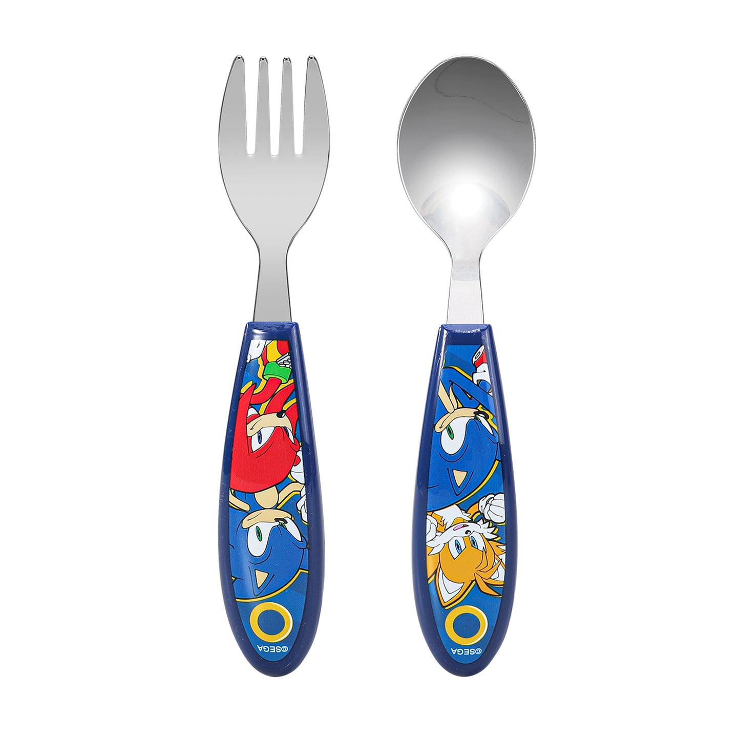 Sonic the Hedgehog Children's Kids Ergonomic 2pcs Cutlery Set - Fork and Spoon