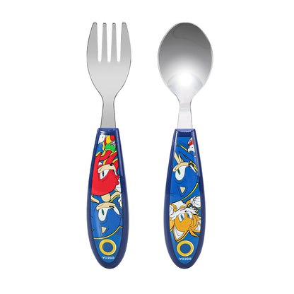 Sonic the Hedgehog Children's Kids Ergonomic 2pcs Cutlery Set - Fork and Spoon