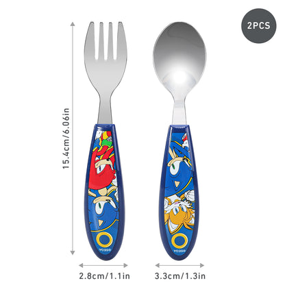 Sonic the Hedgehog Children's Kids Ergonomic 2pcs Cutlery Set - Fork and Spoon
