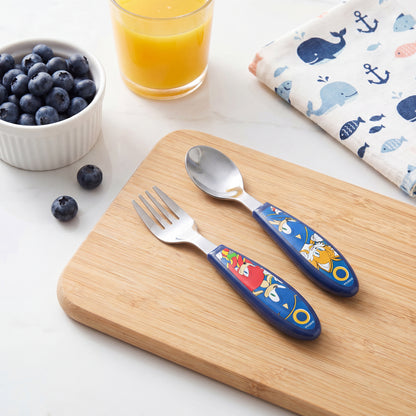 Sonic the Hedgehog Children's Kids Ergonomic 2pcs Cutlery Set - Fork and Spoon