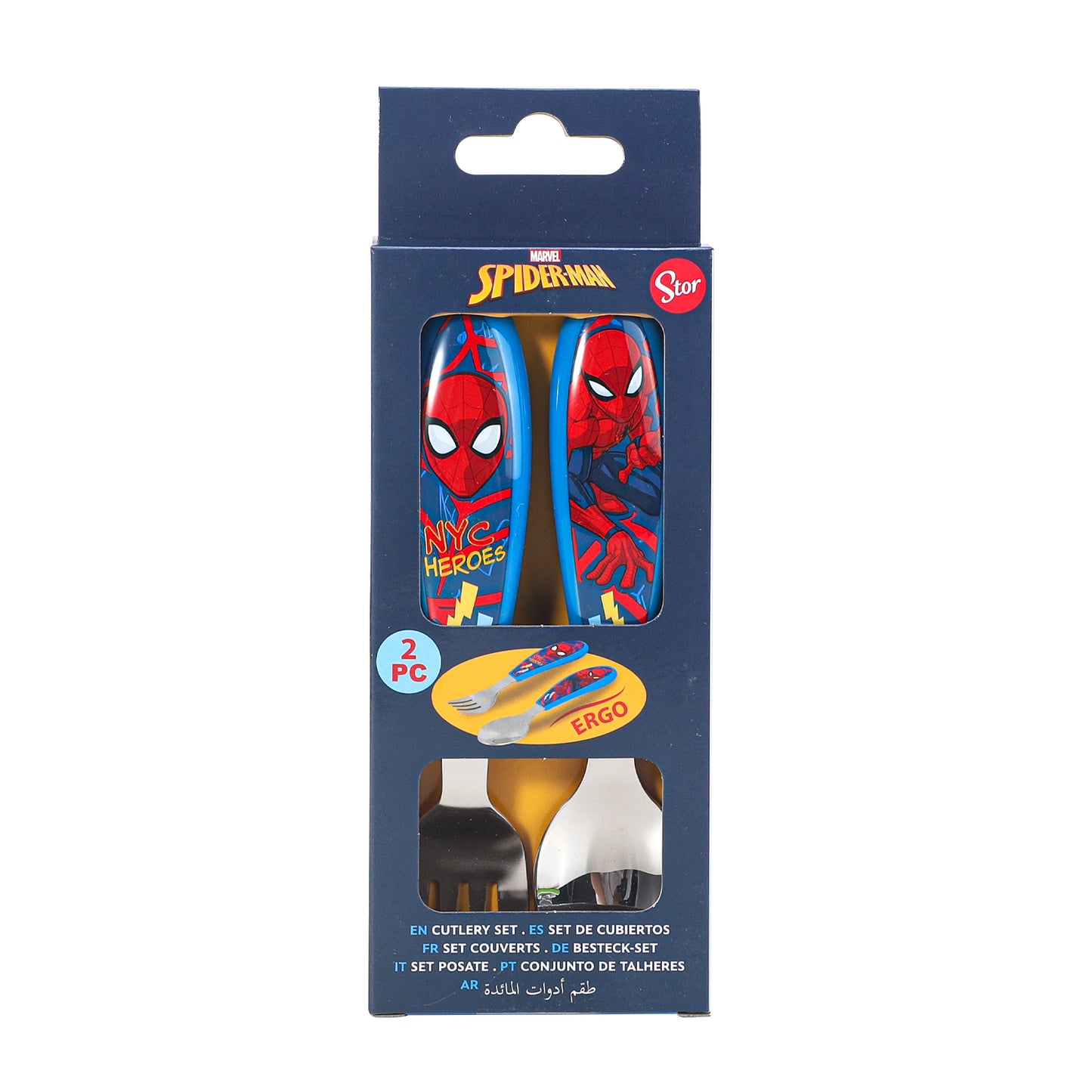 Spiderman Children's Kids Ergonomic 2pcs Cutlery Set - Fork and Spoon