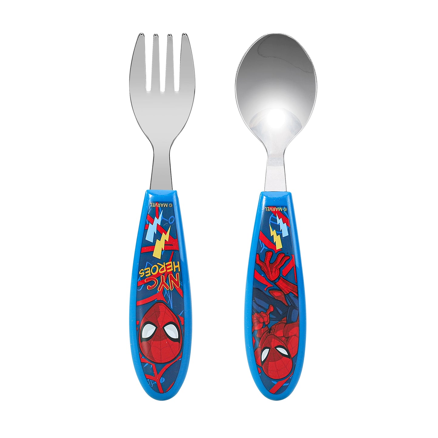 Spiderman Children's Kids Ergonomic 2pcs Cutlery Set - Fork and Spoon