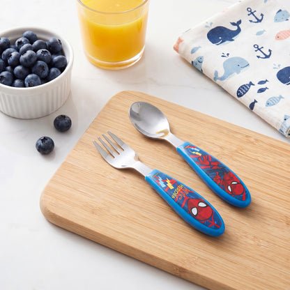 Spiderman Children's Kids Ergonomic 2pcs Cutlery Set - Fork and Spoon