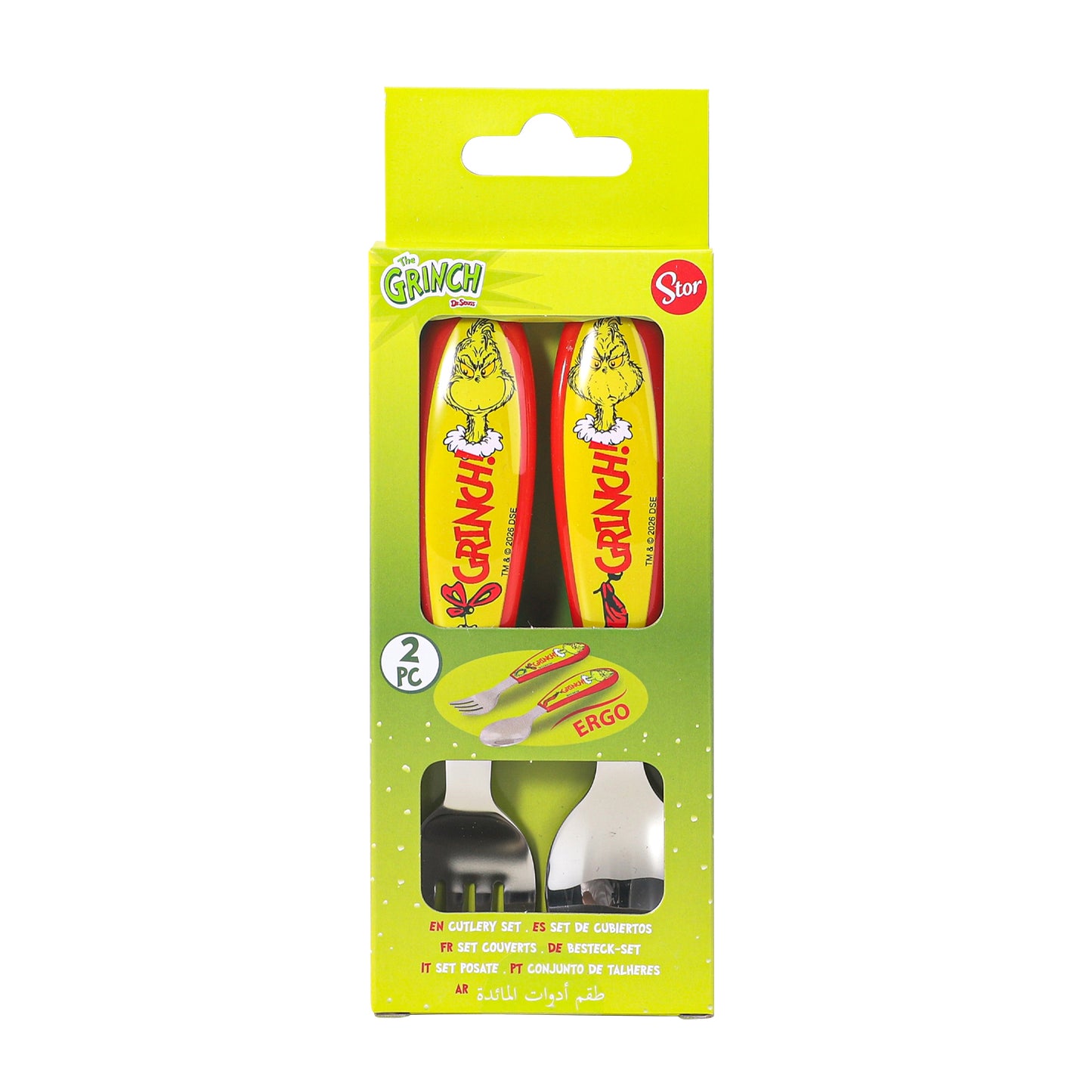 The Grinch Kids 2 Piece Cutlery Set – Includes Fork and Spoon
