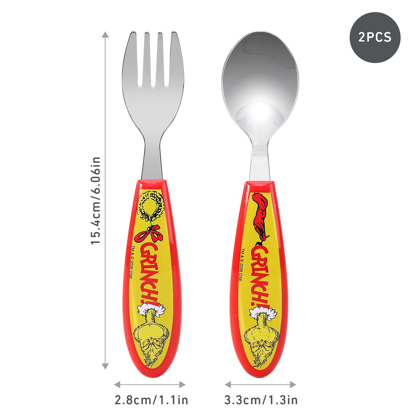 The Grinch Kids 2 Piece Cutlery Set – Includes Fork and Spoon