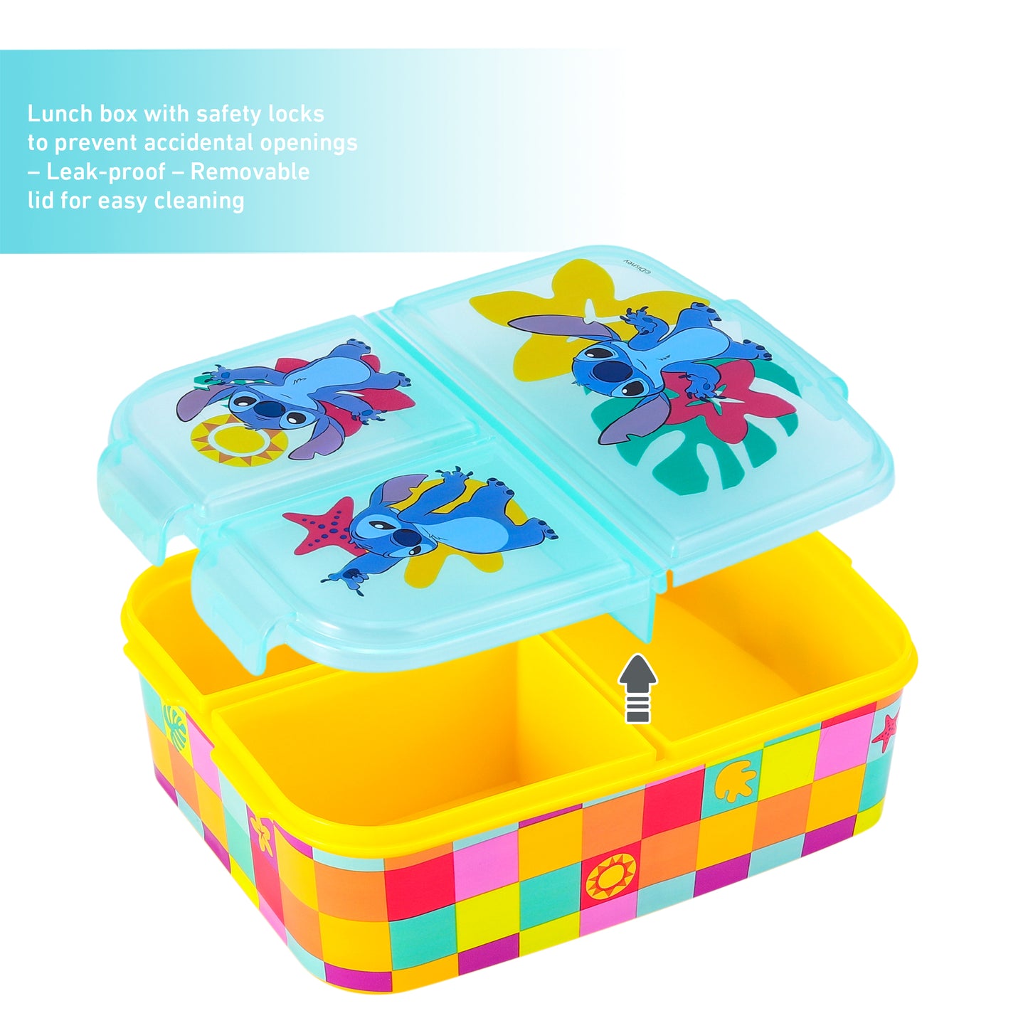 Stitch Kids Lunch Box Set – Insulated Lunch Bag, Multicompartment Lunch Box & 580ml Water Bottle, BPA Free