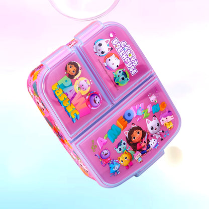 Gabby's Dollhouse Kids Childrens Multi Compartment Rectangular School Travel Lunch Food Box Sandwich Bento Container, BPA Free