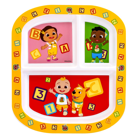 Cocomelon 3 Section Childrens Divided Breakfast Lunch Dinner Plate