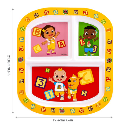 Cocomelon 3 Section Childrens Divided Breakfast Lunch Dinner Plate