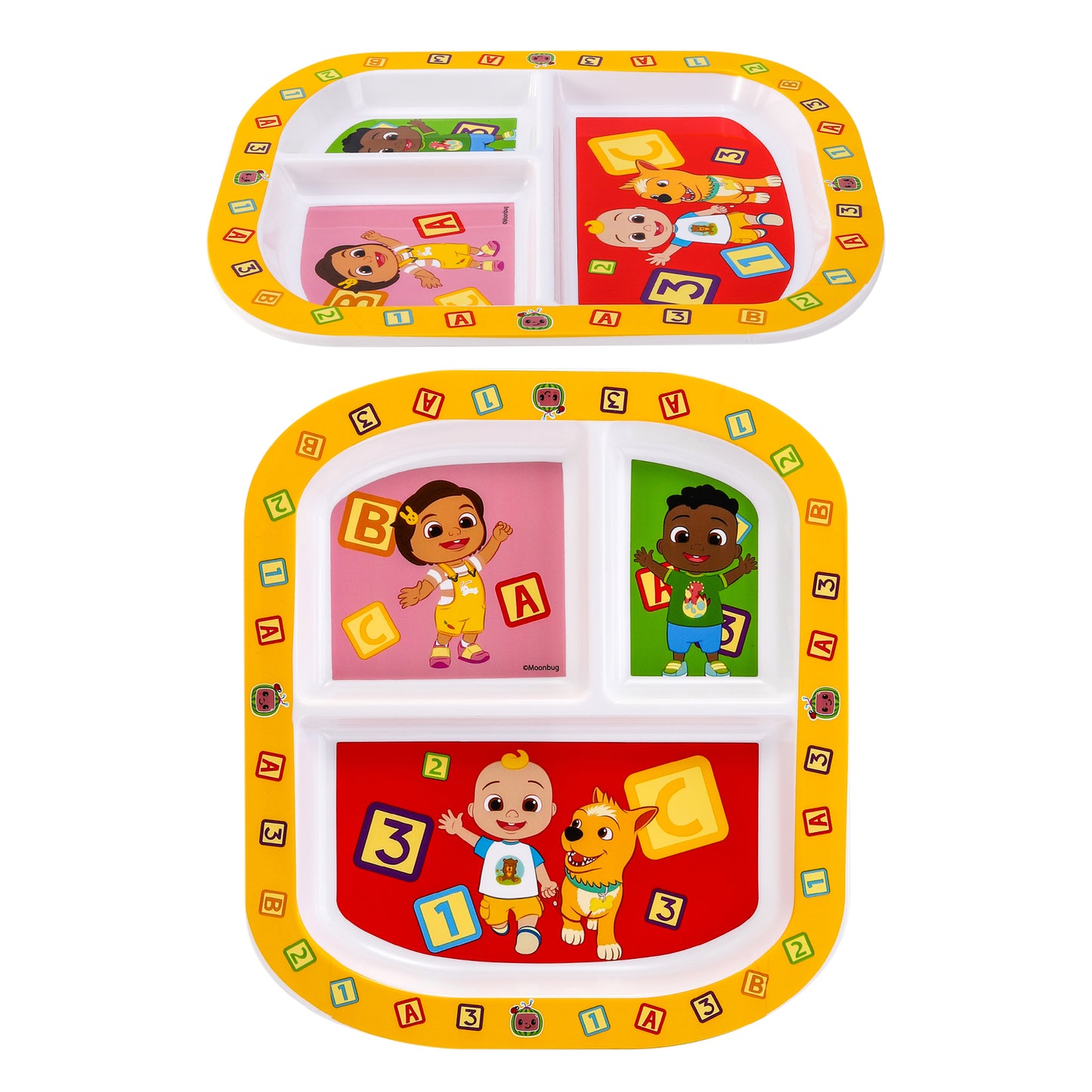 Cocomelon 3 Section Childrens Divided Breakfast Lunch Dinner Plate