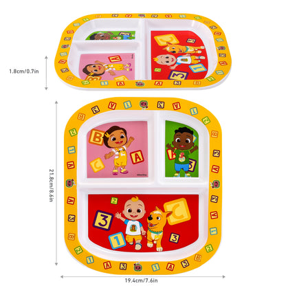 Cocomelon 3 Section Childrens Divided Breakfast Lunch Dinner Plate