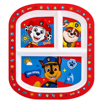 Paw Patrol Boy 3 Section Childrens Divided Breakfast Lunch Dinner Plate