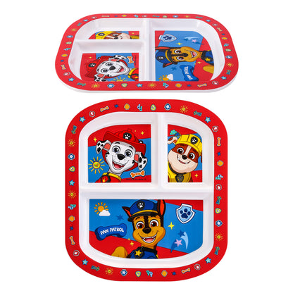 Paw Patrol Boy 3 Section Childrens Divided Breakfast Lunch Dinner Plate