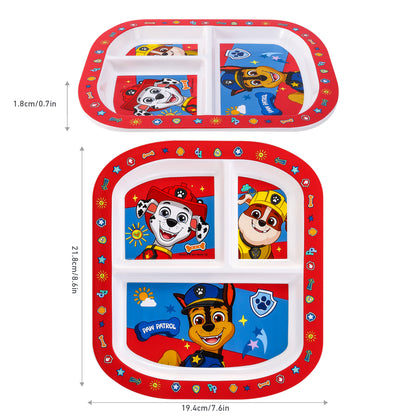 Paw Patrol Boy 3 Section Childrens Divided Breakfast Lunch Dinner Plate