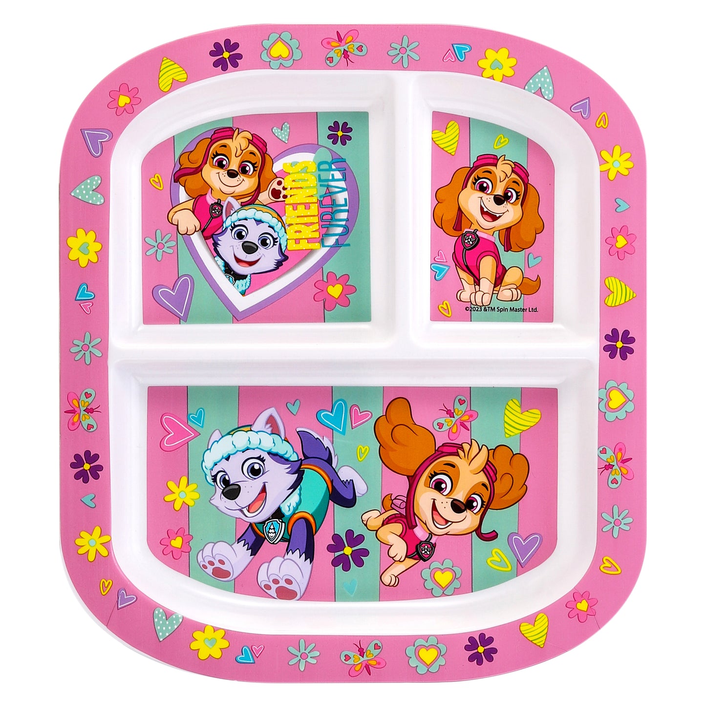Paw Patrol Girl 3 Section Childrens Divided Breakfast Lunch Dinner Plate
