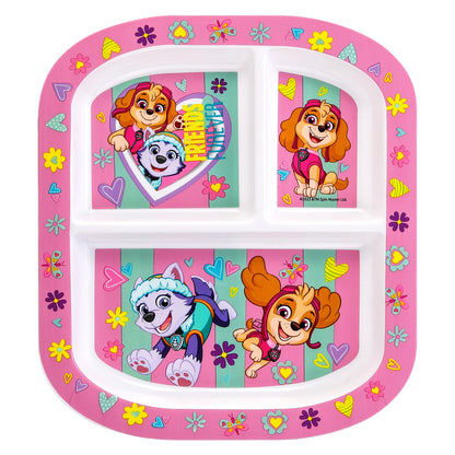 Paw Patrol Girl 3 Section Childrens Divided Breakfast Lunch Dinner Plate