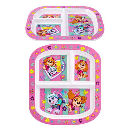 Paw Patrol Girl 3 Section Childrens Divided Breakfast Lunch Dinner Plate