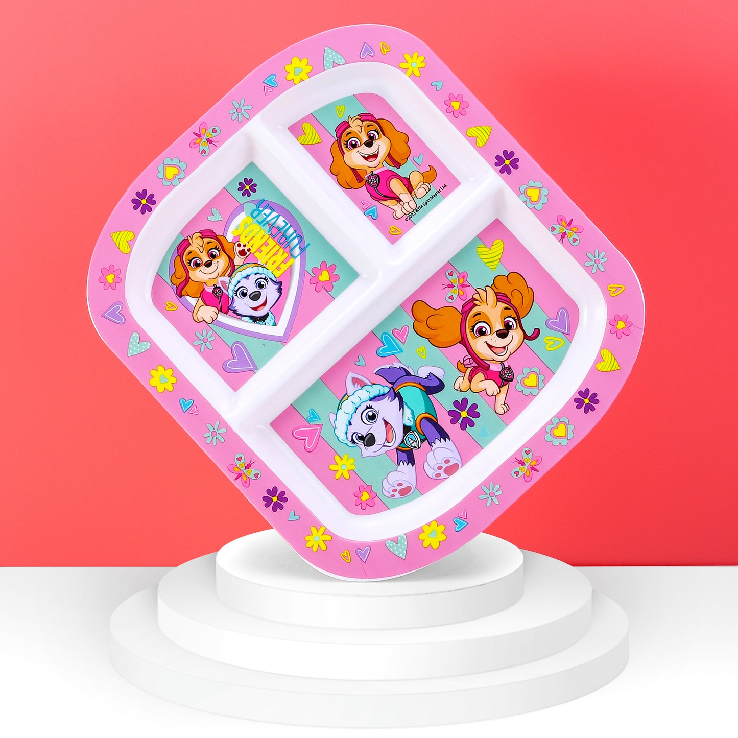 Paw Patrol Girl 3 Section Childrens Divided Breakfast Lunch Dinner Plate