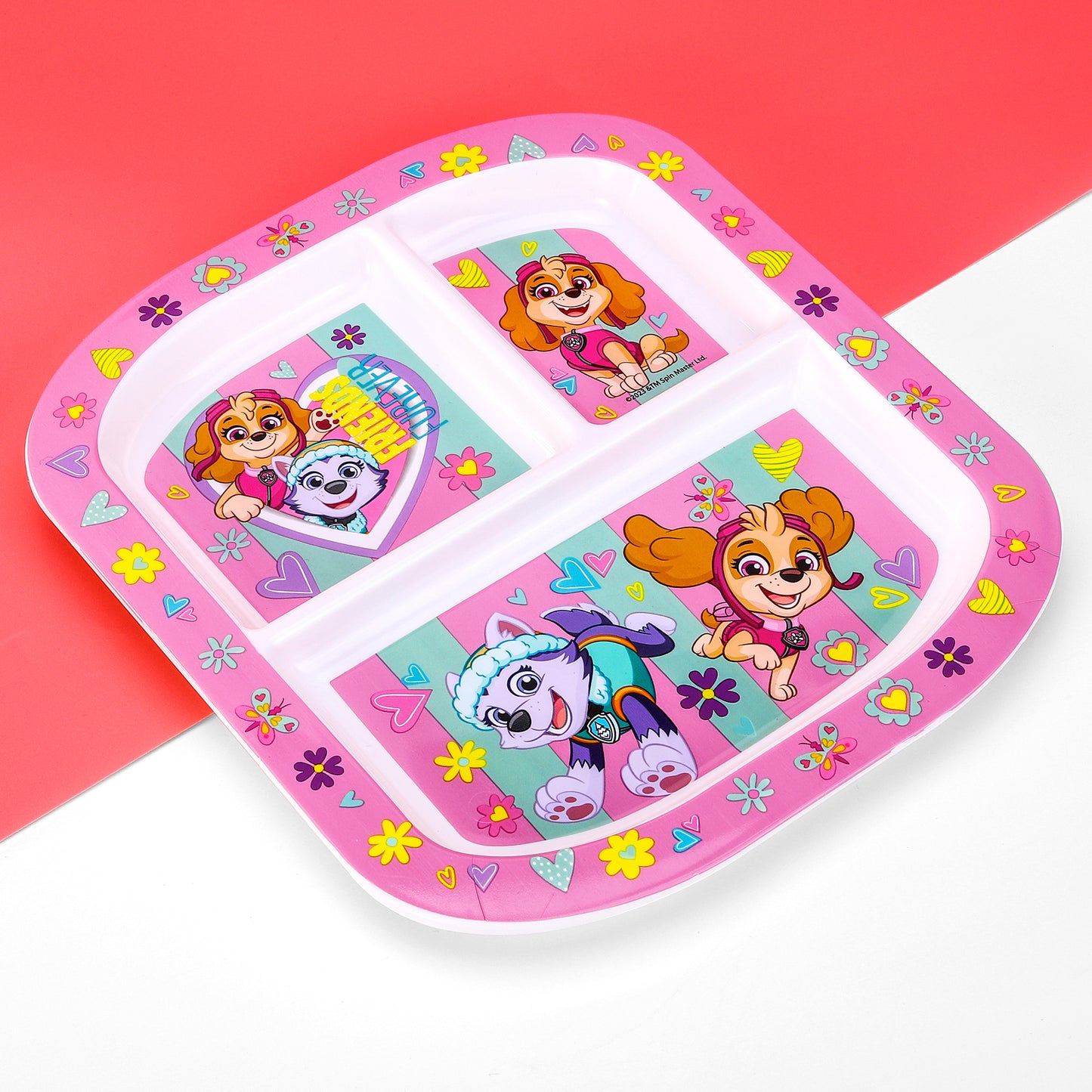 Paw Patrol Girl 3 Section Childrens Divided Breakfast Lunch Dinner Plate