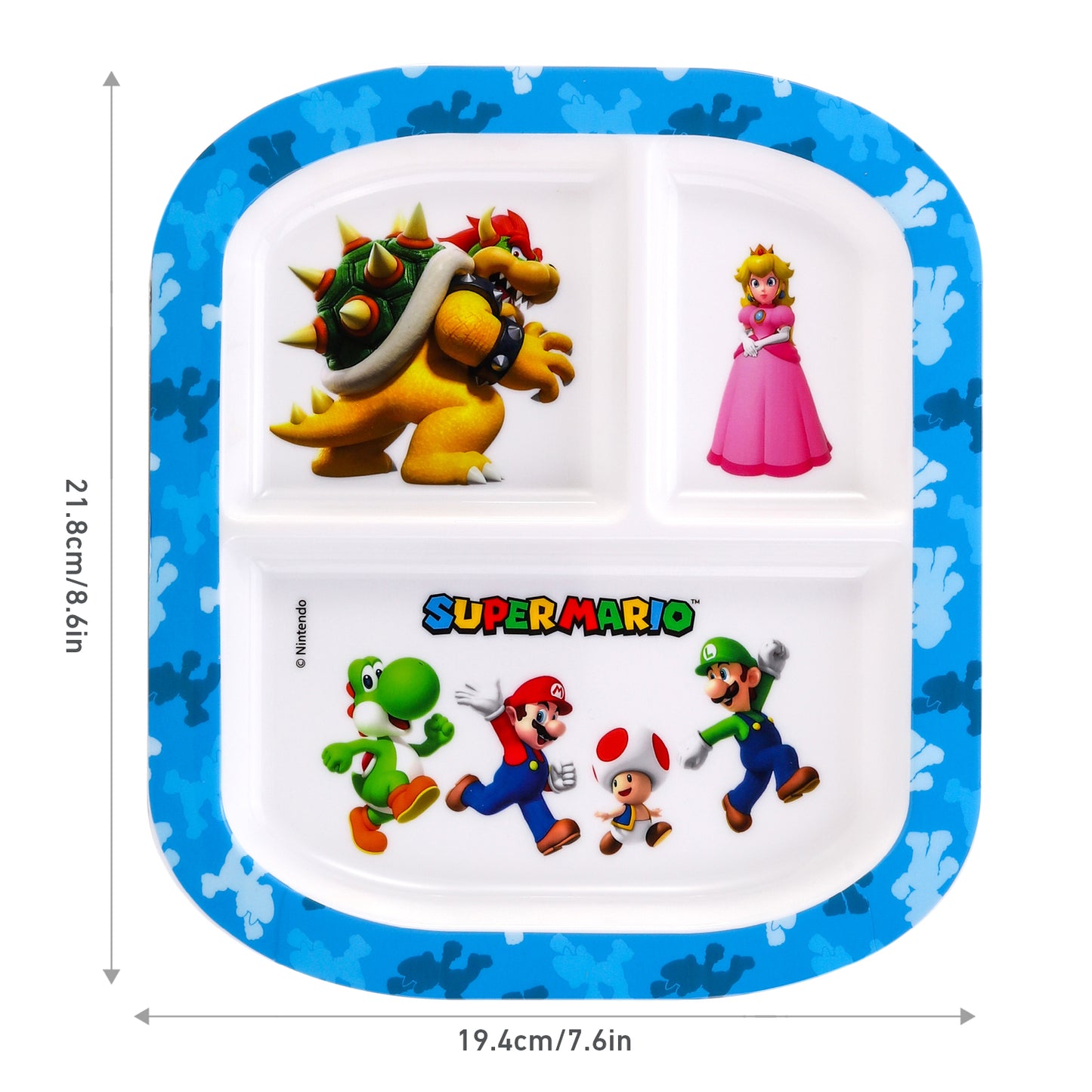 Super Mario 3 Section Childrens Divided Breakfast Lunch Dinner Plate
