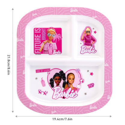 Barbie 3 Section Childrens Divided Breakfast Lunch Dinner Plate