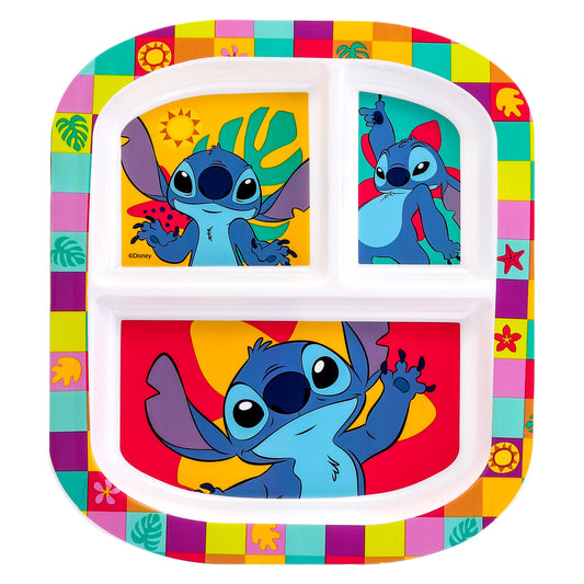 Stitch 3 Section Childrens Divided Breakfast Lunch Dinner Plate