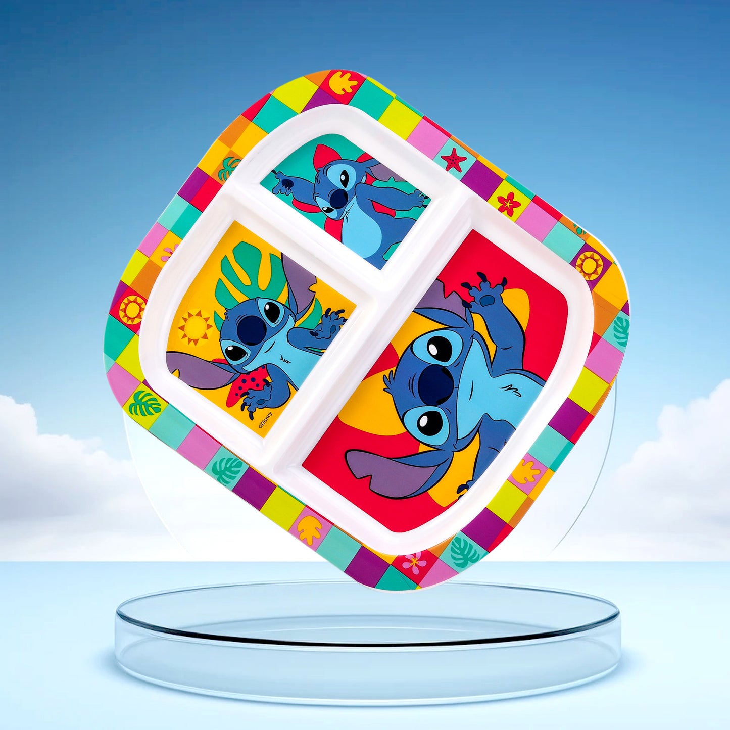 Stitch 3 Section Childrens Divided Breakfast Lunch Dinner Plate
