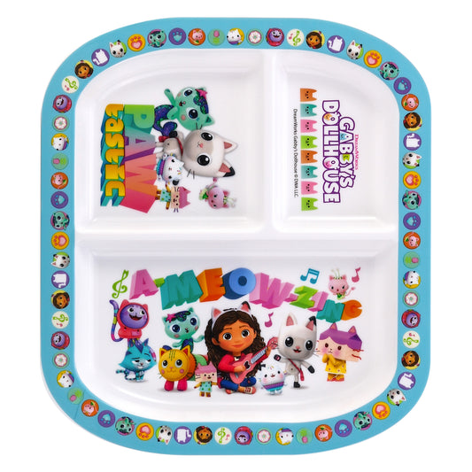 Gabby's Dollhouse 3 Section Childrens Divided Breakfast Lunch Dinner Plate