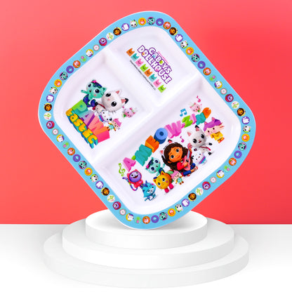 Gabby's Dollhouse 3 Section Childrens Divided Breakfast Lunch Dinner Plate
