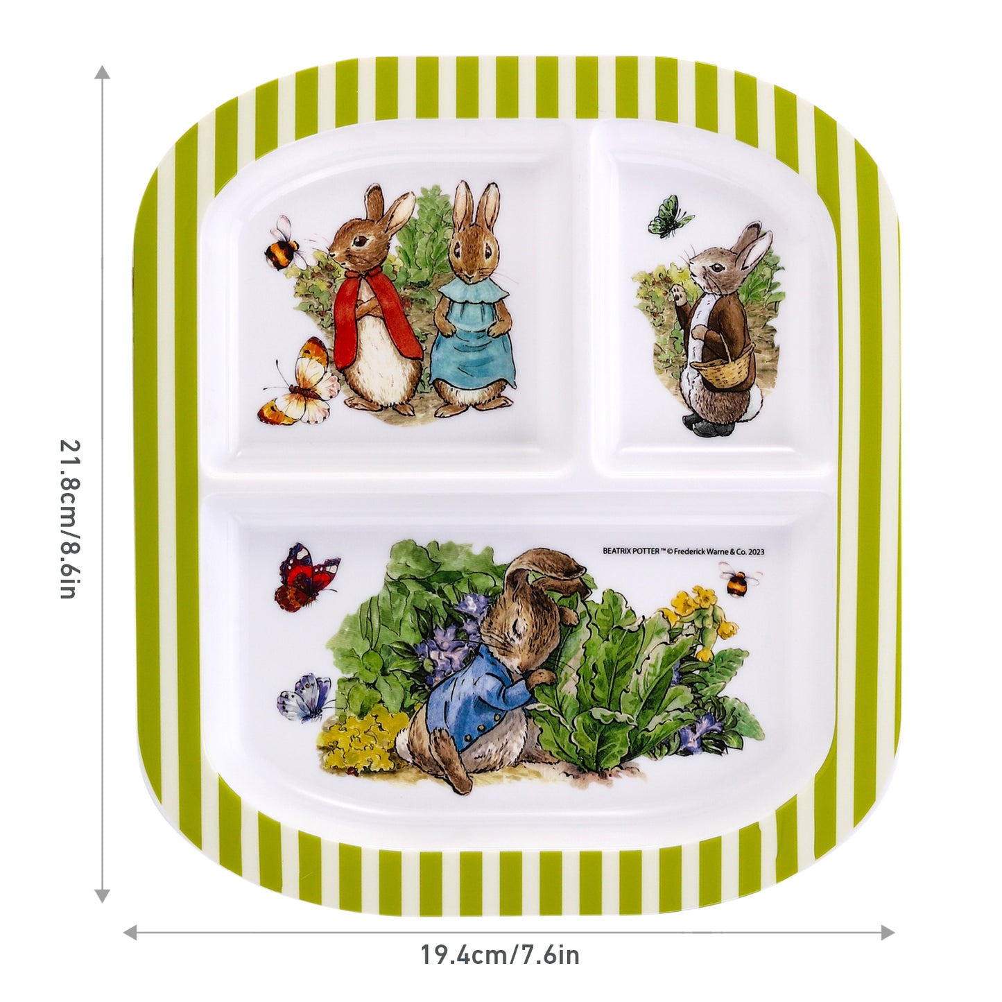 Peter Rabbit 3 Section Childrens Divided Breakfast Lunch Dinner Plate