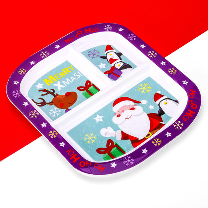Christmas 3 Section Childrens Divided Breakfast Lunch Dinner Plate