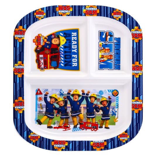 Fireman Sam 3 Section Childrens Divided Breakfast Lunch Dinner Plate