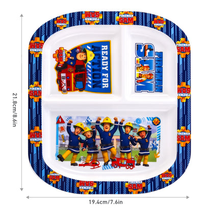 Fireman Sam 3 Section Childrens Divided Breakfast Lunch Dinner Plate