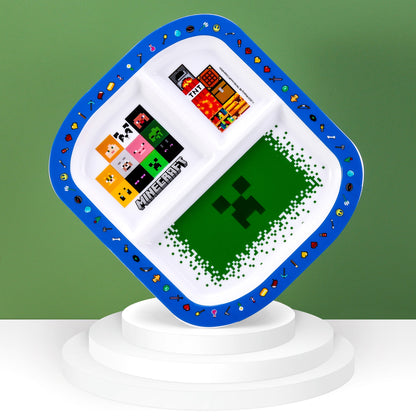 Minecraft 3 Section Childrens Divided Breakfast Lunch Dinner Plate