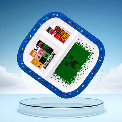 Minecraft 3 Section Childrens Divided Breakfast Lunch Dinner Plate