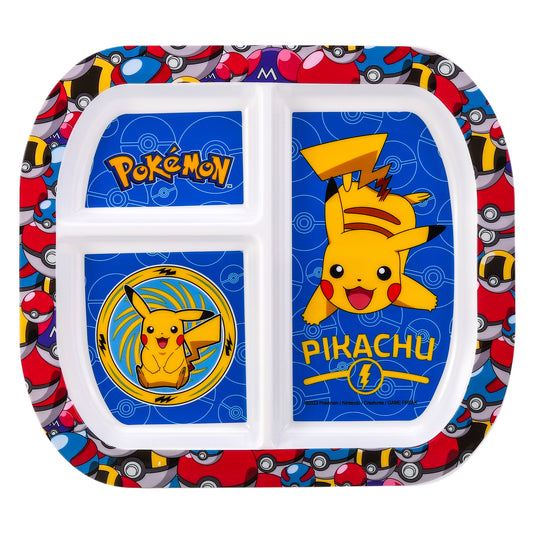 Pokémon 3 Section Childrens Divided Breakfast Lunch Dinner Plate