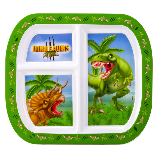 Dinosaur 3 Section Childrens Divided Breakfast Lunch Dinner Plate