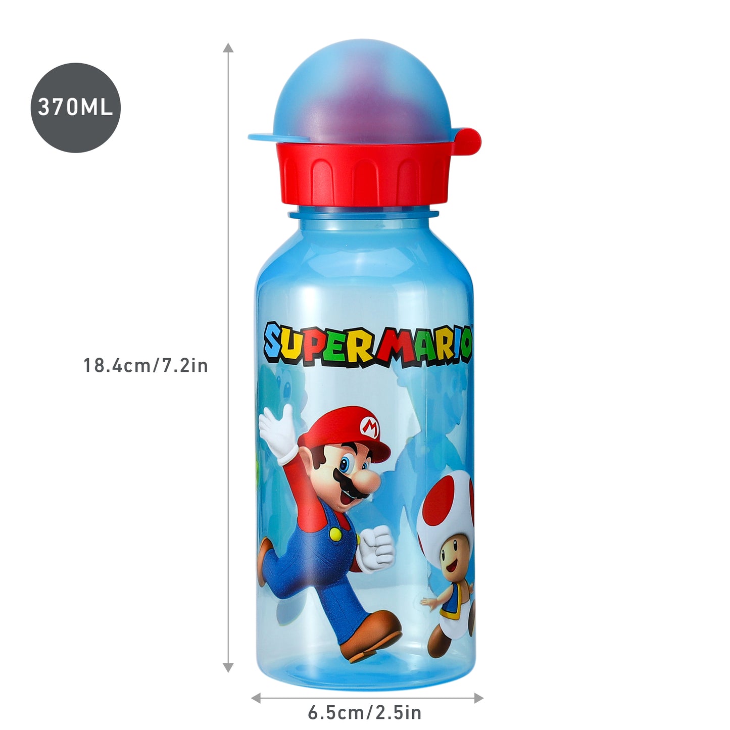 Super Mario 370ml Water Bottle for Kids School Drinks Bottle Made of Durable Material Reusable BPA Free