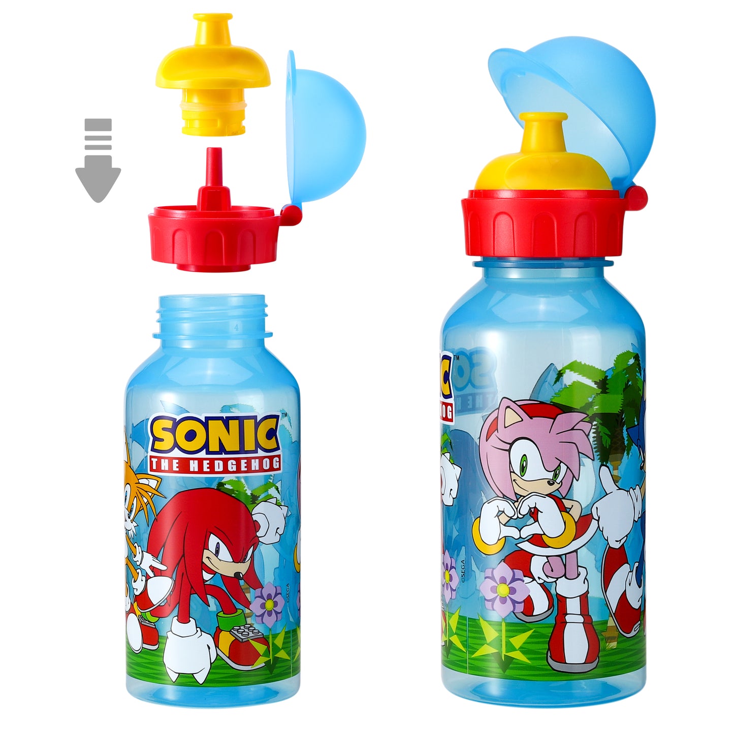 Sonic the Hedgehog 370ml Water Bottle for Kids School Drinks Bottle Made of Durable Material Reusable BPA Free