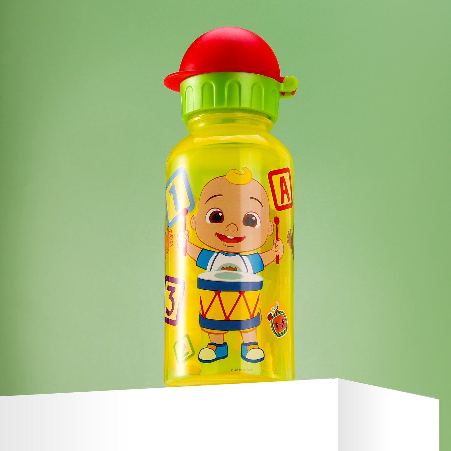 Cocomelon 370ml Water Bottle for Kids School Drinks Bottle Made of Durable Material Reusable BPA Free
