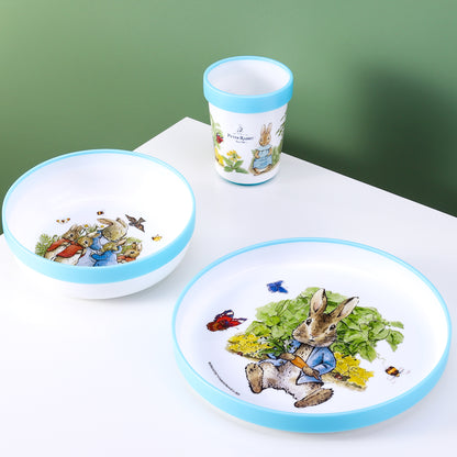 Peter Rabbit 3pcs Bicolor Premium Kids Dinner Tableware Set Plate, Bowl & Tumbler, BPA Free