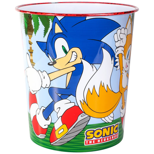 Sonic the Hedgehog Kids Childrens Waste Bucket Paper Bin Basket for Bedroom Study Desk Dustbin