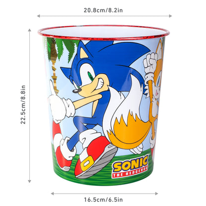 Sonic the Hedgehog Kids Childrens Waste Bucket Paper Bin Basket for Bedroom Study Desk Dustbin