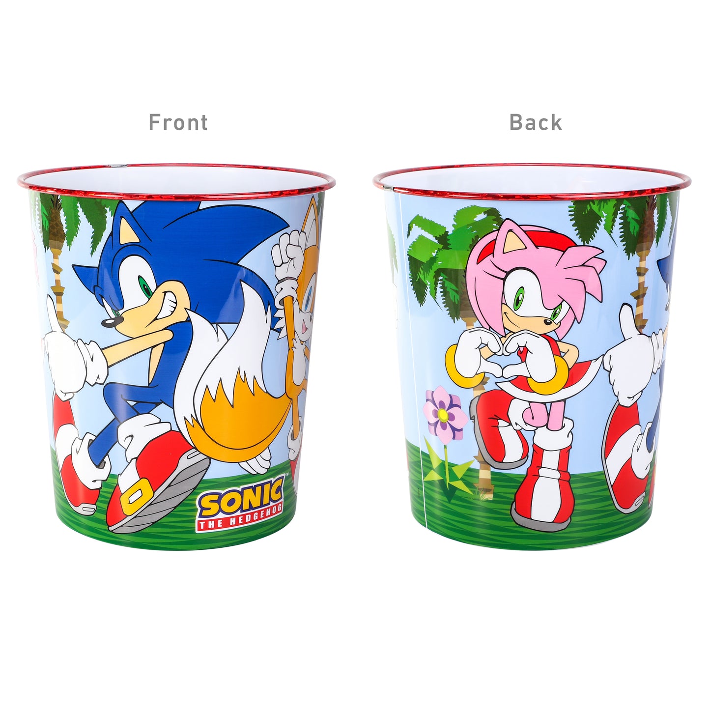 Sonic the Hedgehog Kids Childrens Waste Bucket Paper Bin Basket for Bedroom Study Desk Dustbin