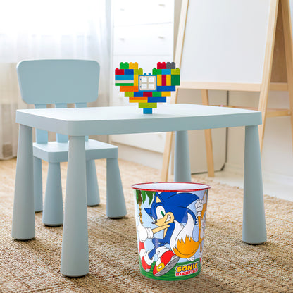 Sonic the Hedgehog Kids Childrens Waste Bucket Paper Bin Basket for Bedroom Study Desk Dustbin